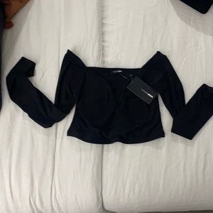 Crop top long sleeve black